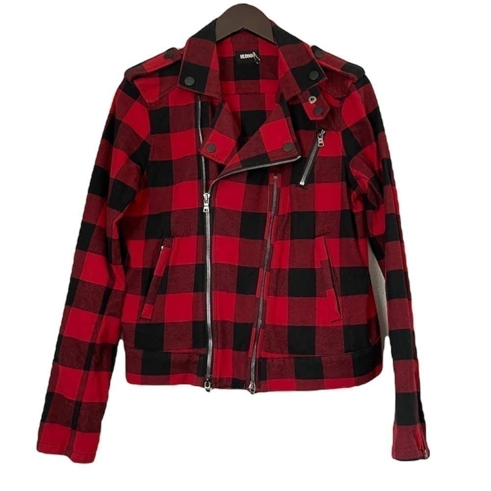 HUDSON Cynic Tundra Plaid Moto Jacket Medium
